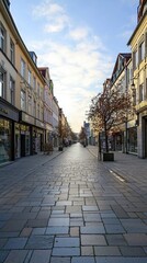 Obraz premium Deserted Shopping Street During Off Season
