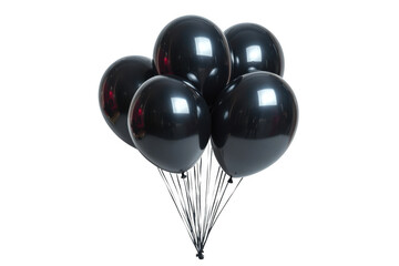 Black balloon isolated on transparent background, png file, no background png file