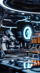 Obraz premium Advanced Futuristic Laboratory in Dystopian Setting