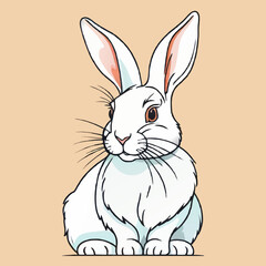 white rabbit illustration