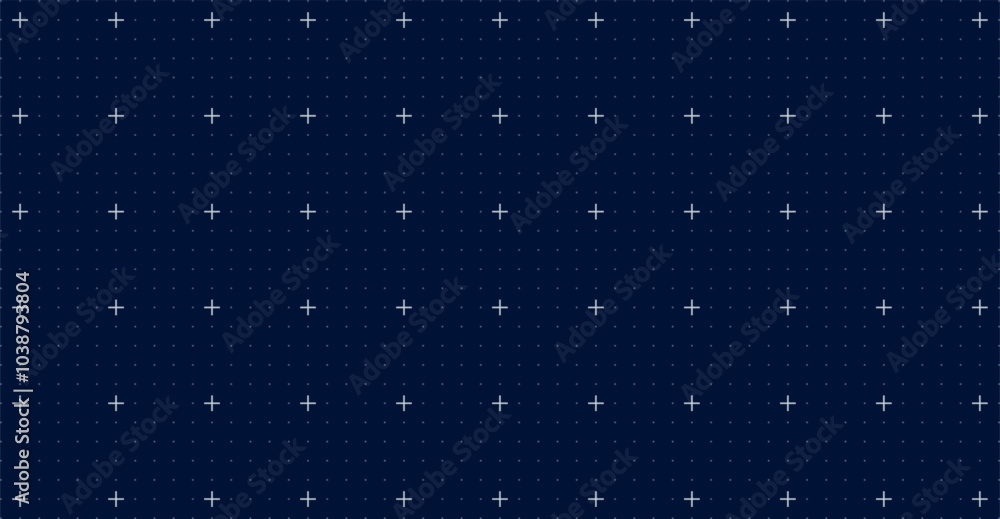 Poster squares with white cross markers over grid blue background, square background with empty space