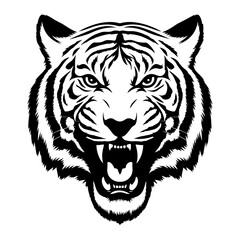 Tiger icon vector black and white concept