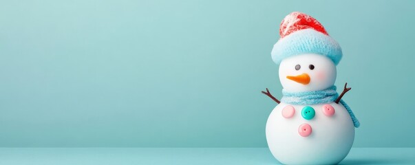 Snowman with candy buttons and a carrot nose, playful holiday fun