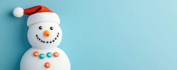 Snowman with candy buttons and a carrot nose, playful holiday fun