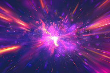 Naklejka premium A bright purple and orange explosion in space