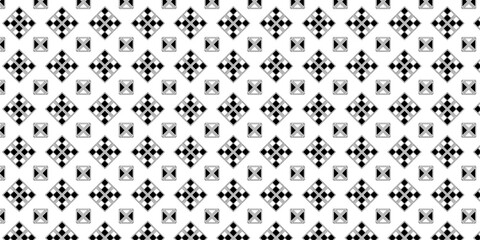 Seamless pattern design with geometric shape | Modern geometric pattern design for texture, banner, presentation, web, flyer, futuristic | Black color vector pattern design with square and triangle