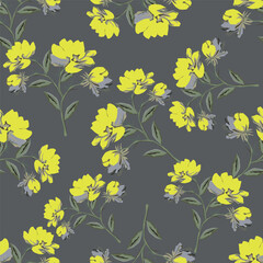 Obraz premium Exotic hand drawn flowers, seamless patterns with floral for fabric, textiles, clothing, wrapping paper, cover, banner, home decor, abstract backgrounds