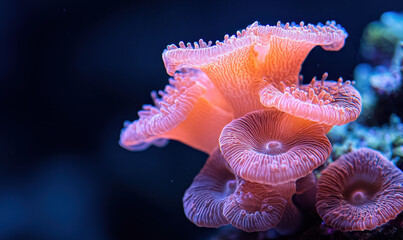 Naklejka premium Exquisite Coral Structures: A Glimpse Into Vibrant Marine Life Underneath the Ocean Waves