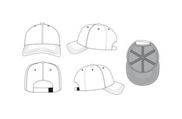 editable cap sketches in Adobe Illustrator offers designers flexibility and precision when developing headwear designs. These sketches allow for easy modification of all shapes, including the crown, b