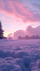 Snowstorm Sunrise with First Light of Day