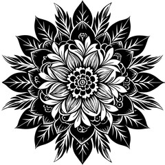 black and white flower