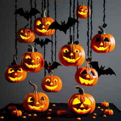 halloween background with pumpkins