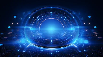 Obraz premium blue Abstract technology background circles digital hi-tech technology design background. concept innovation. vector illustration