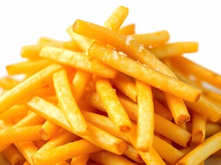 french fries on a white background