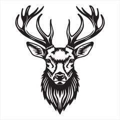 Deer head design vector on gray background. Deer animal icon vector illustration.

