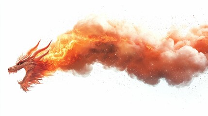 Illustration for a cloud shaped like a dragon breathing fire
