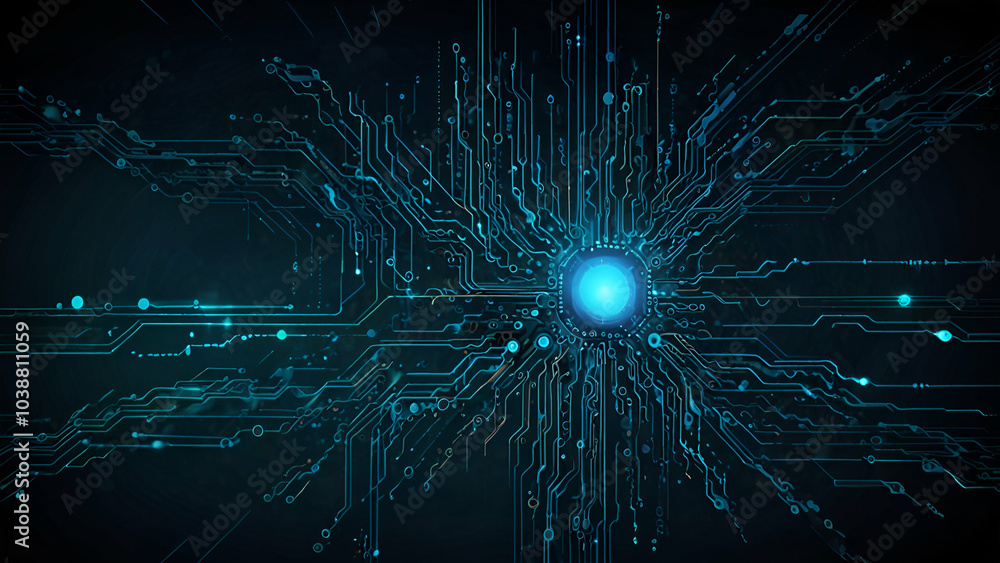 Poster abstract circuit board futuristic technology processing background