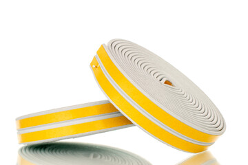 Door and window seals close-up, close-up, isolated on white background.