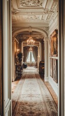 Obraz premium Elegant Victorian Hallway with Intricate Details