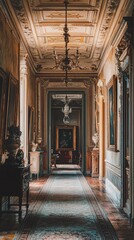 Elegant Victorian Hallway with Intricate Details