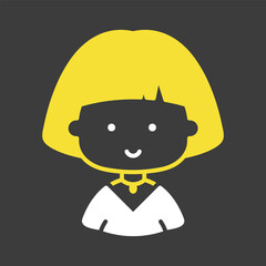 Beautiful young woman with short hair vector icon