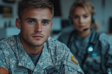 Portrait of male soldier in uniform