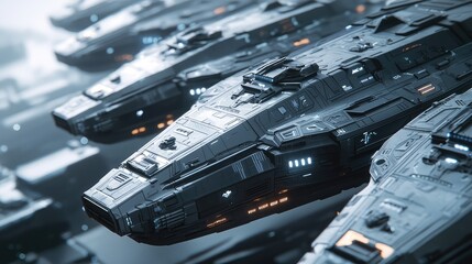 Sleek Futuristic Marine Barracks in Space