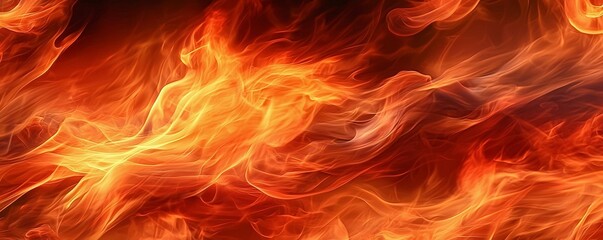 Fototapeta premium Abstract Fire Flame Background, Digital Art, Orange , Red