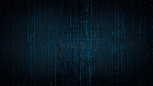 Digital background blue matrix binary computer code hacker concept

