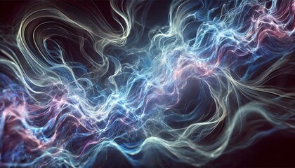 Obraz premium An abstract image featuring flowing, translucent waves of light