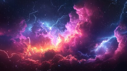 Obraz premium Punch flying background concept with beautiful lightning 