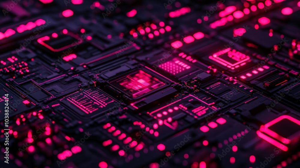 Poster an engaging digital circuit design, featuring vibrant colors and intricate patterns ideal for showca