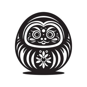 recommend clip art: Daruma Silhouette Vector Illustration - Iconic Japanese Culture Graphics