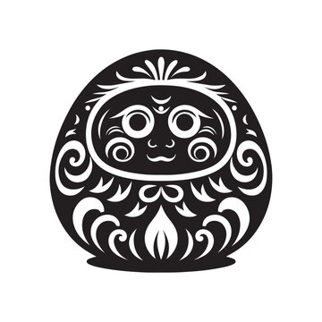 recommend clip art: Daruma Silhouette Vector Illustration - Iconic Japanese Culture Graphics