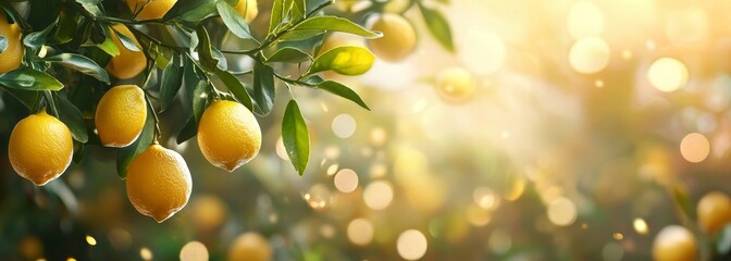 Fresh lemons Sukkot banner composition background 