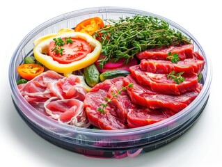 Compact food dehydrator isolated on white background