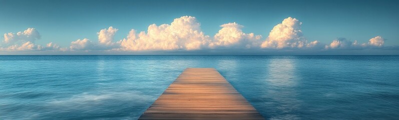 Fototapeta premium Wooden dock that extends into the ocean