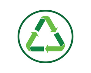 Obraz premium Recycling symbol icon showing circular arrows forming a recycle sign, suitable for waste management, eco protection, sustainability, reuse concept, environment safety, and green recycling visuals.
