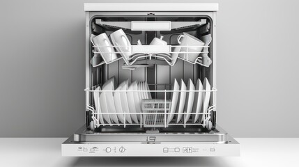 Countertop dishwasher isolated on white background