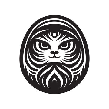recommend clip art: Daruma Silhouette Vector Illustration - Iconic Japanese Culture Graphics