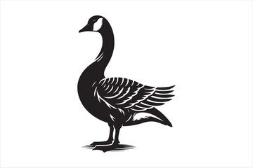 Goose silhouette  vector illustration, Goose silhouette bundle 