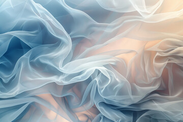 Obraz premium A blue and white fabric with a pattern of waves