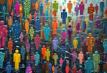 Naklejka premium holographic people