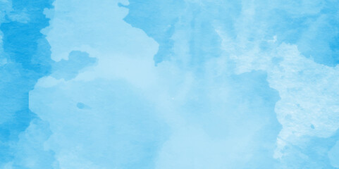 Pastel blue paper texture pattern background with space,This watercolor design with watercolor texture on white background,Artistic blue watercolor splash,Bright painted sky blue watercolor background
