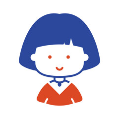 Beautiful young woman with short hair vector icon