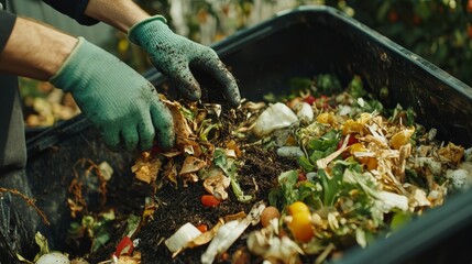 Compost rotting microorganisms bin composition background