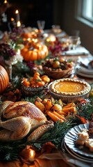 Traditional Thanksgiving feast dishes
