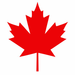 Maple Leaf Vector Icon - Canadian Maple Leaf Logo Isolated on White