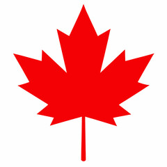 Maple Leaf Vector Icon - Canadian Maple Leaf Logo Isolated on White