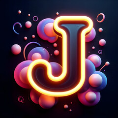 Obraz premium 검은 배경, 알파벳 대문자 